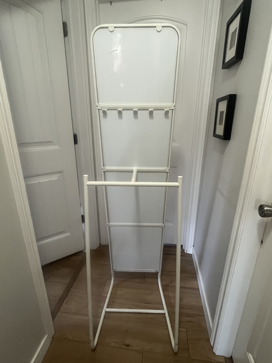 Full Length FreeStanding White Mirror with Hanging Rack - photo 2