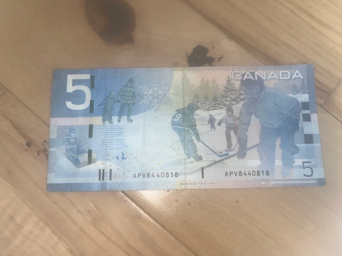 Special PAPER Canadian 5$ bill vintage image indicator(2)