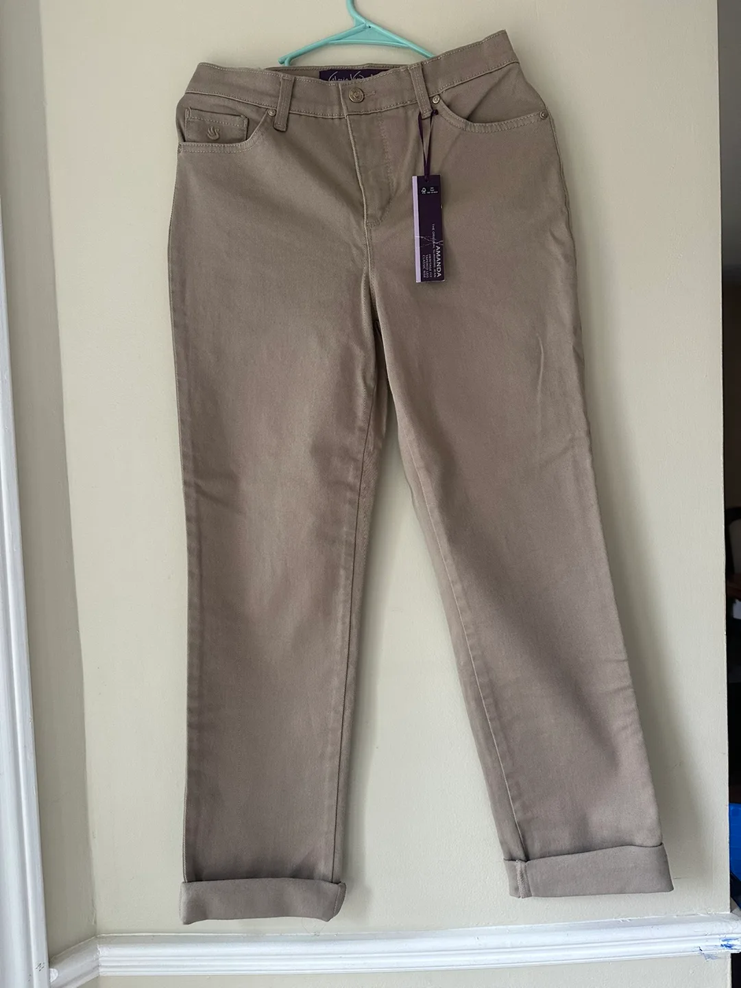 Gloria Vanderbilt Amanda Jeans - Size 4 - Taupe thumbnail