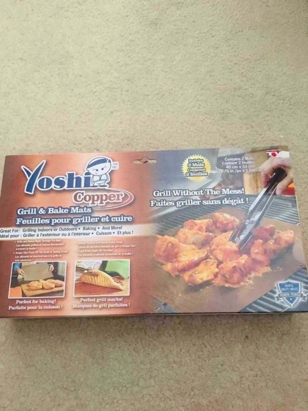 2 brand new Yoshi Copper Grill & Bake nonstick Mats image indicator(2)