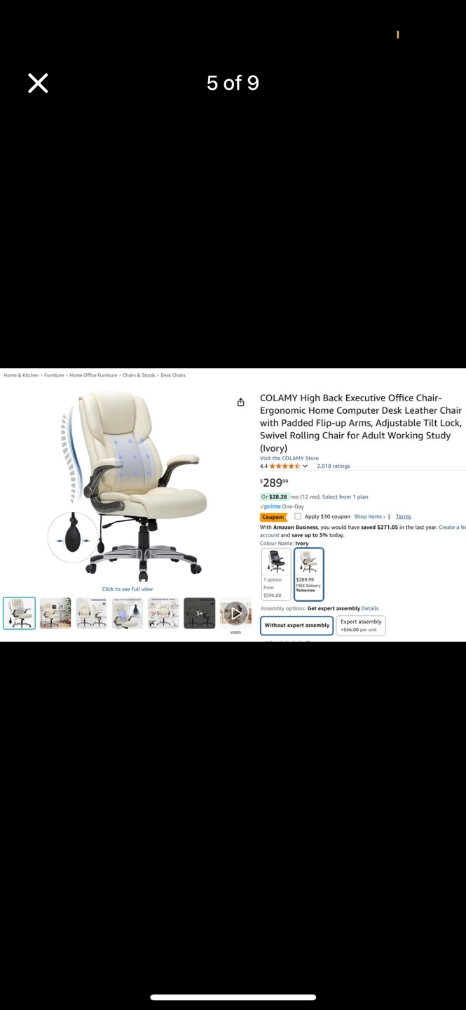 COLAMY Ergonomic Office Chair - Ivory