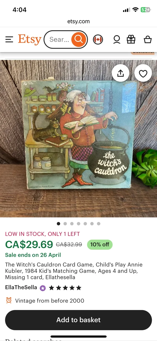 Vintage The Witch's Cauldron Card Game by Annie Kubler image indicator(4)