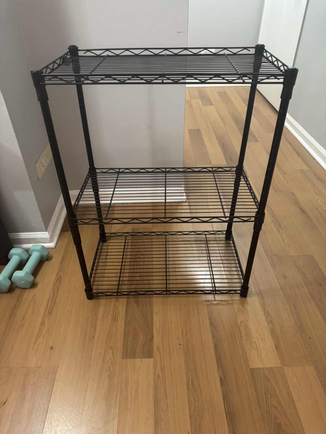 3-Tier Black Metal Shelving Unit