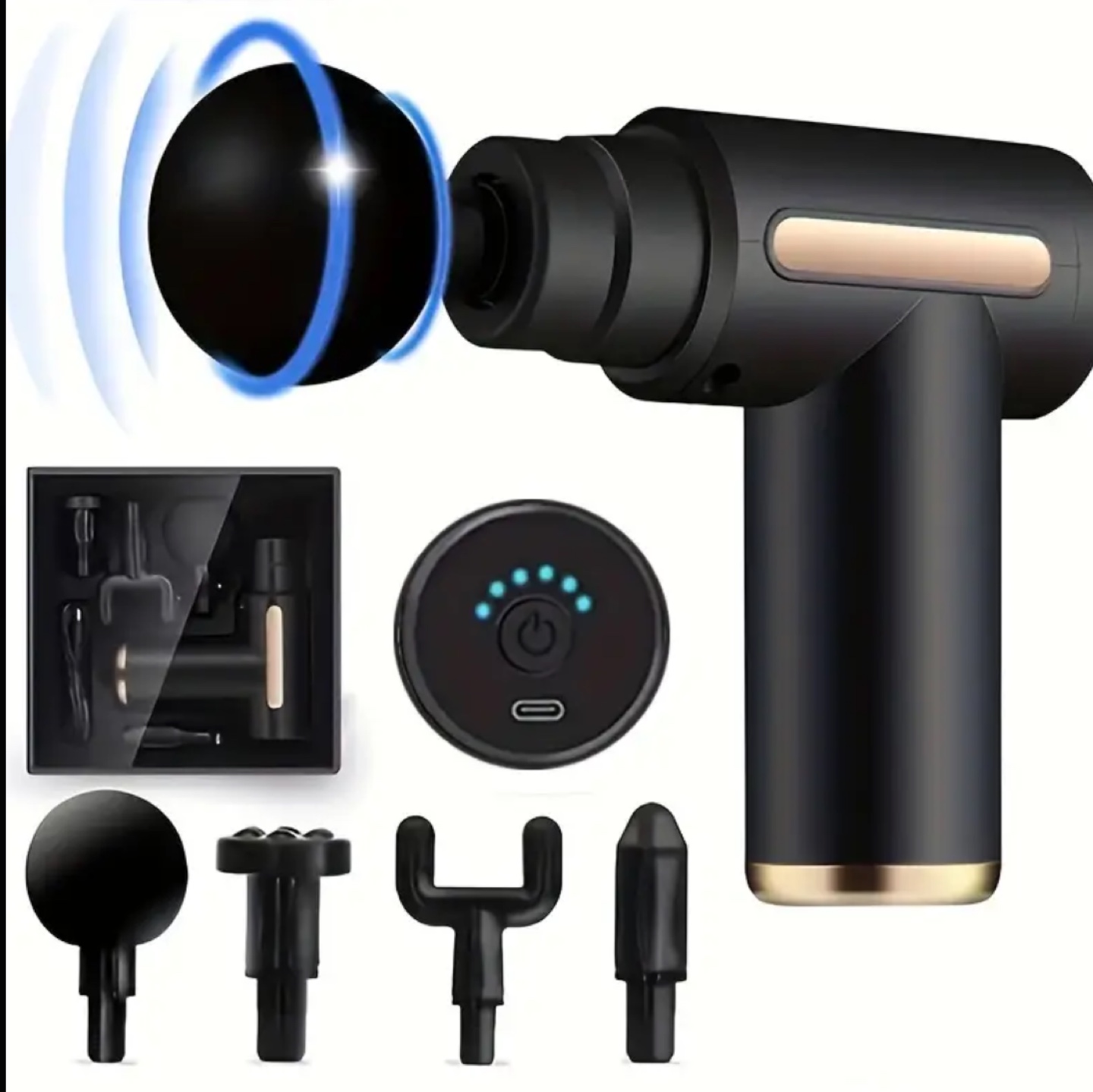 Portable Massage Gun with Multiple Heads