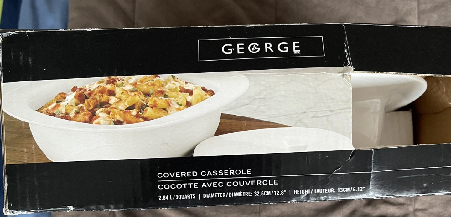 George Home White Covered Casserole Dish