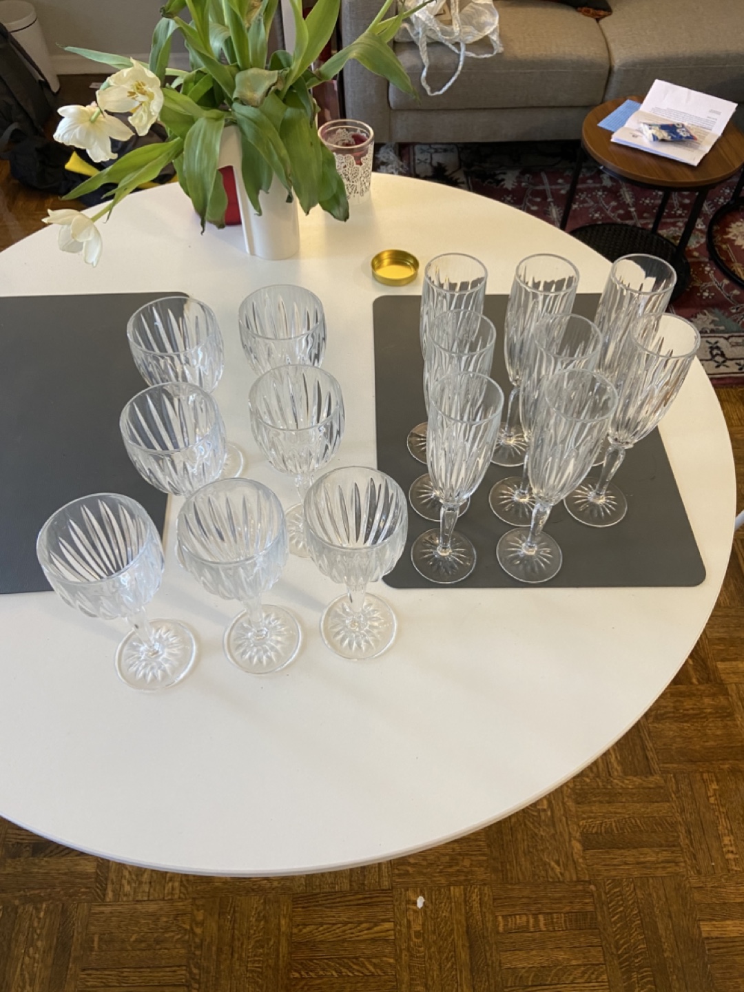 Set of 15 Crystal Wine Glasses & Champagne Flutes