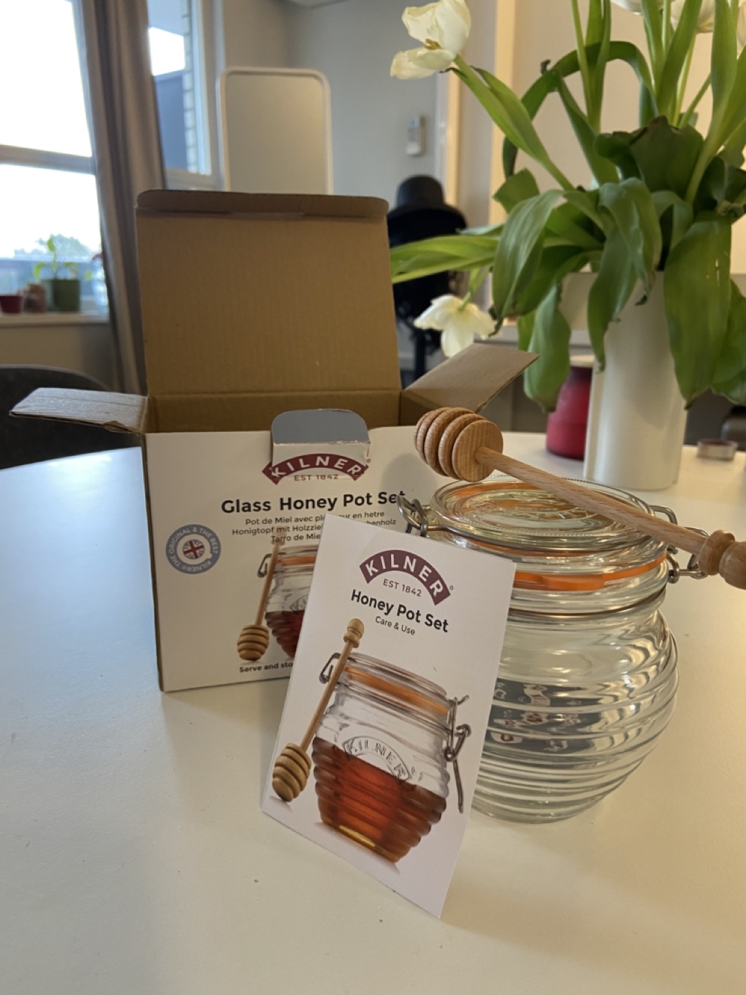 Kilner Glass Honey Pot Set with Wooden Dipper