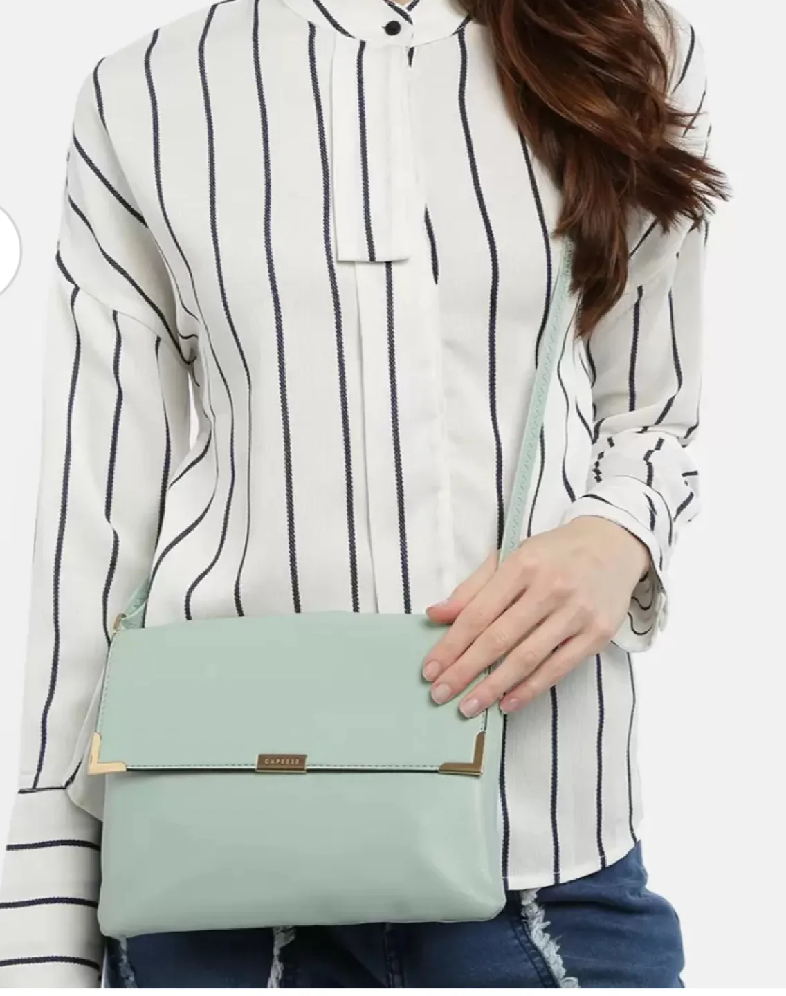 Caprese sage green crossbody bag image indicator(4)