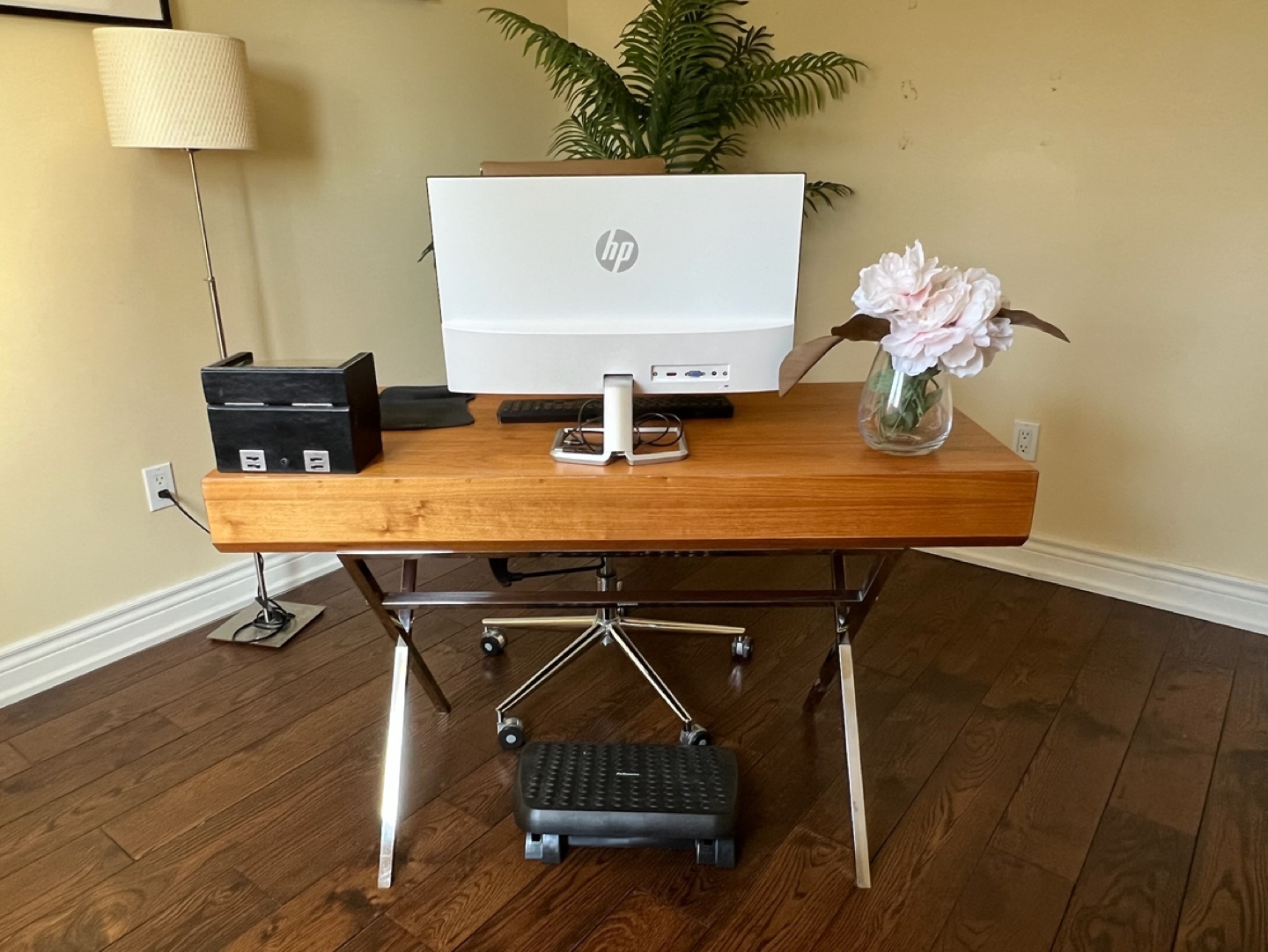 Modern Walnut Desk with Chrome Legs - photo 3