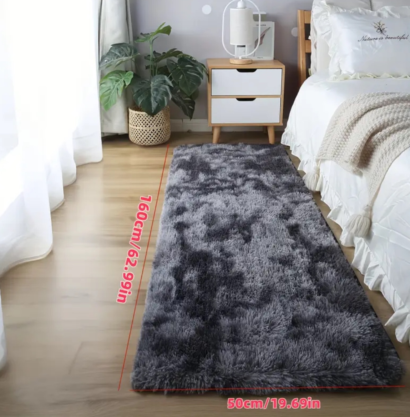 Fluffy Grey Runner Rug - photo 3