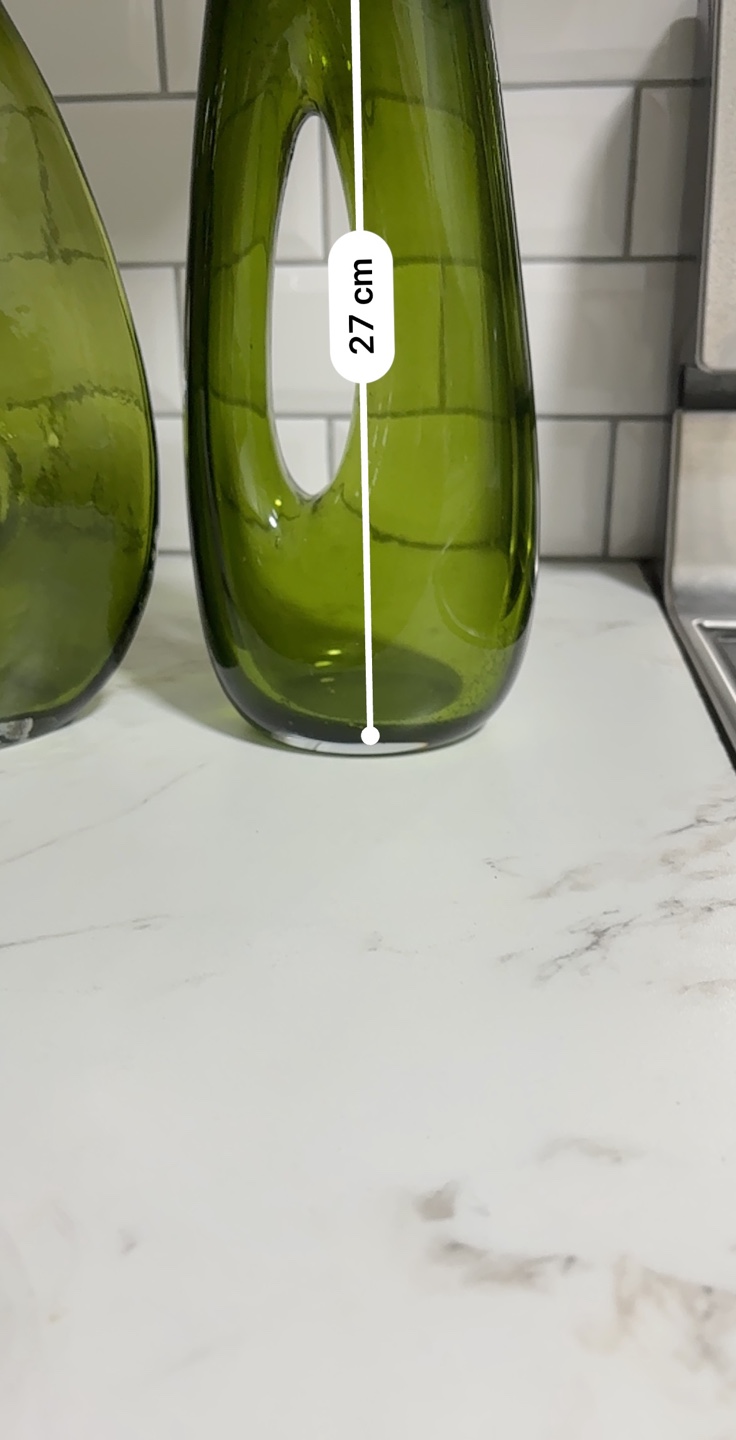 Mid-Century Modern Olive Green Glass Vases - Set of Two - photo 4