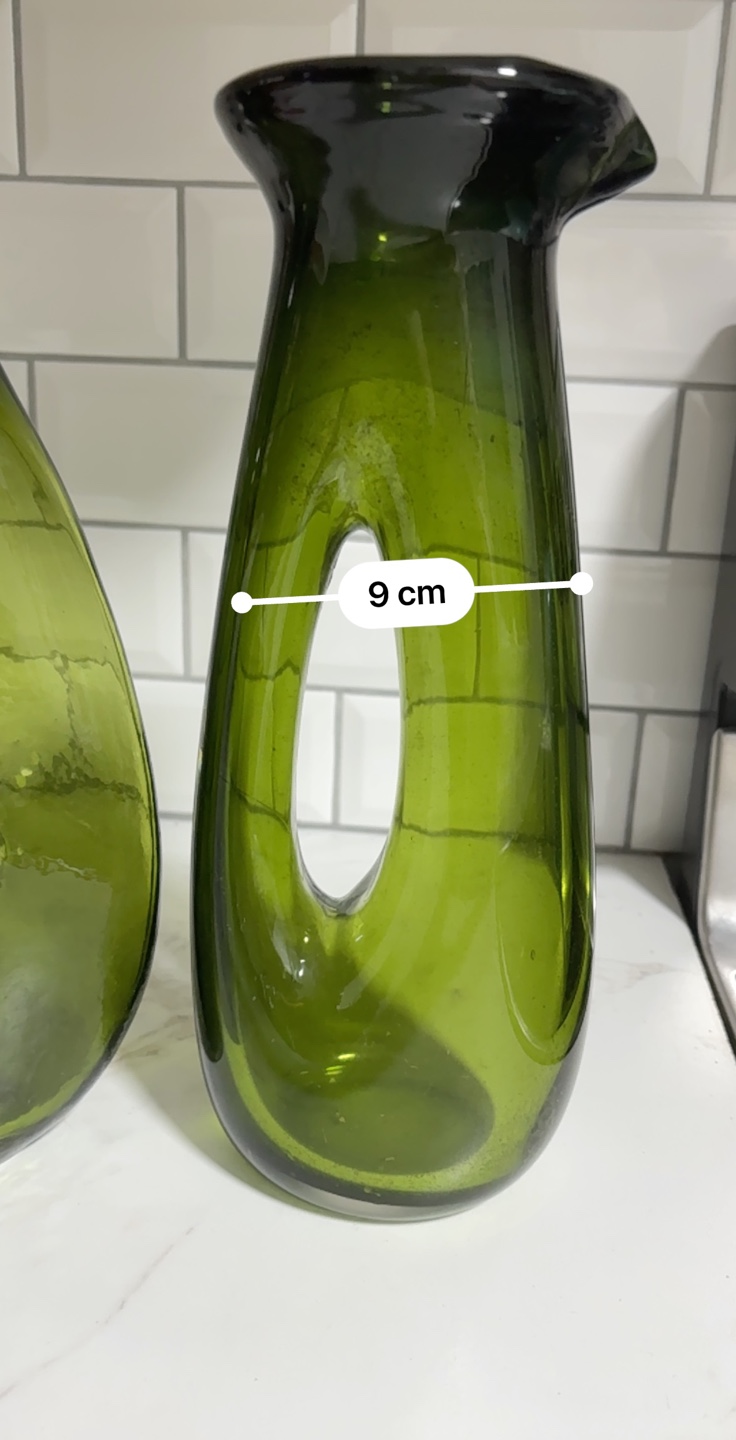 Mid-Century Modern Olive Green Glass Vases - Set of Two - photo 5