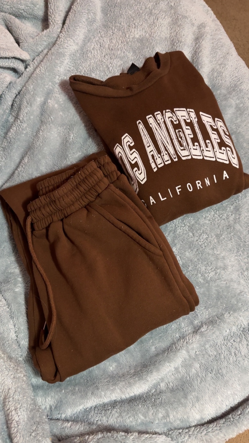 Brown Los Angeles Sweatshirt and Joggers Set - photo 3