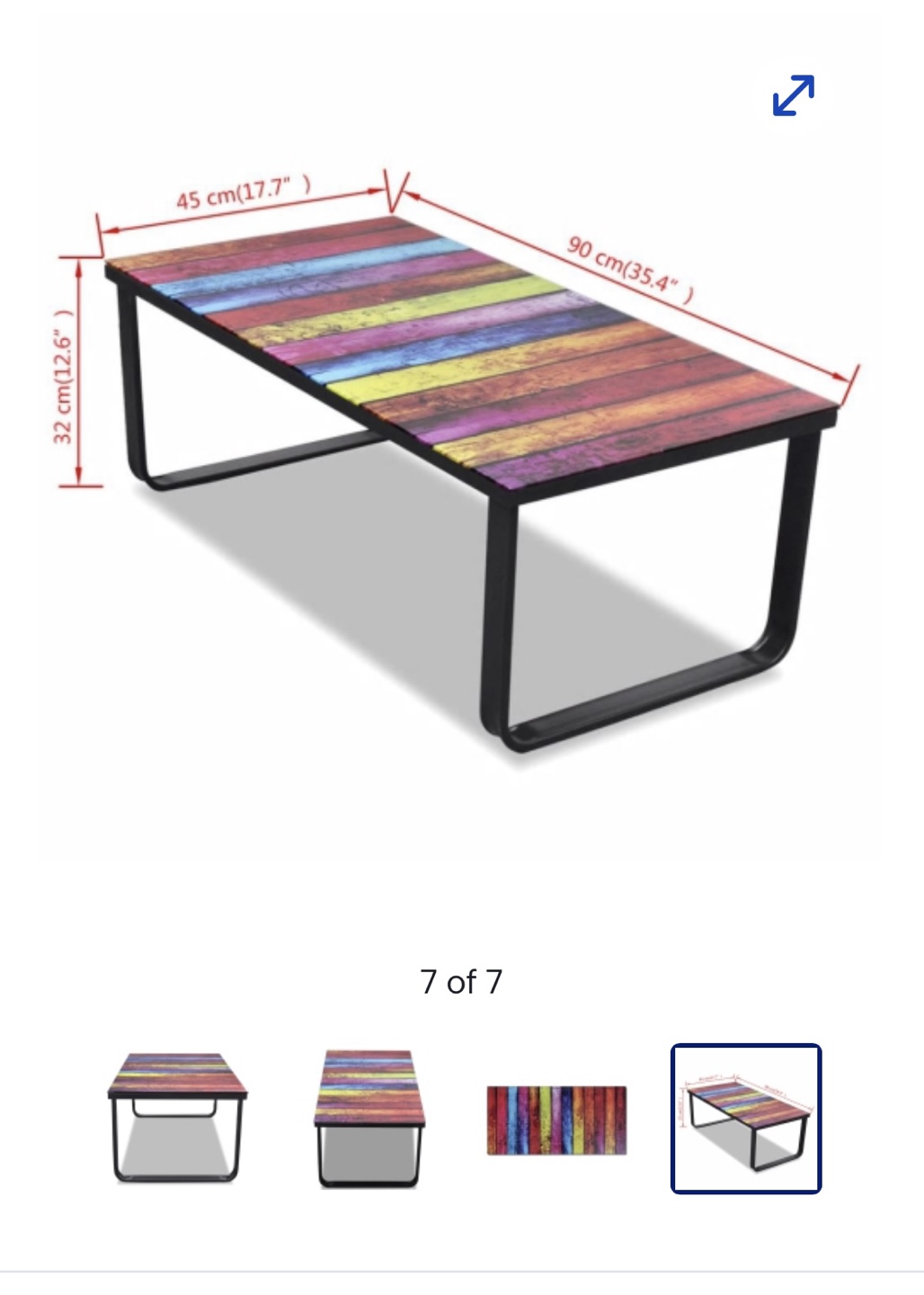 Tempered glass rainbow coffee table 💚 - photo 4