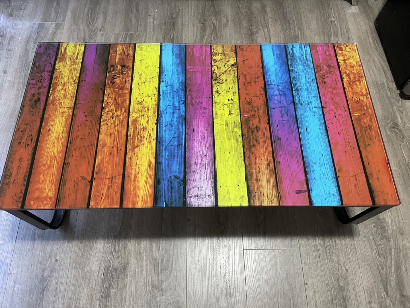 Tempered glass rainbow coffee table 💚 - photo 2