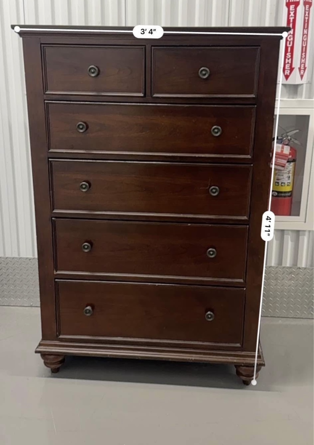 Free delivery Dark Brown Wooden Chest of Drawers - photo 2
