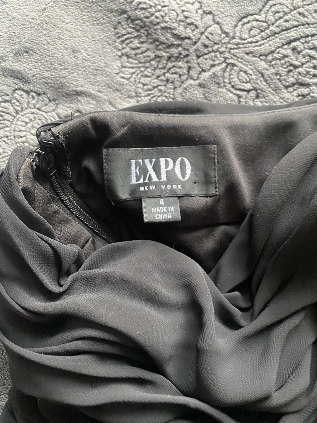 Black One-Shoulder Ruched Mini dress with sheer attached piece image indicator(2)