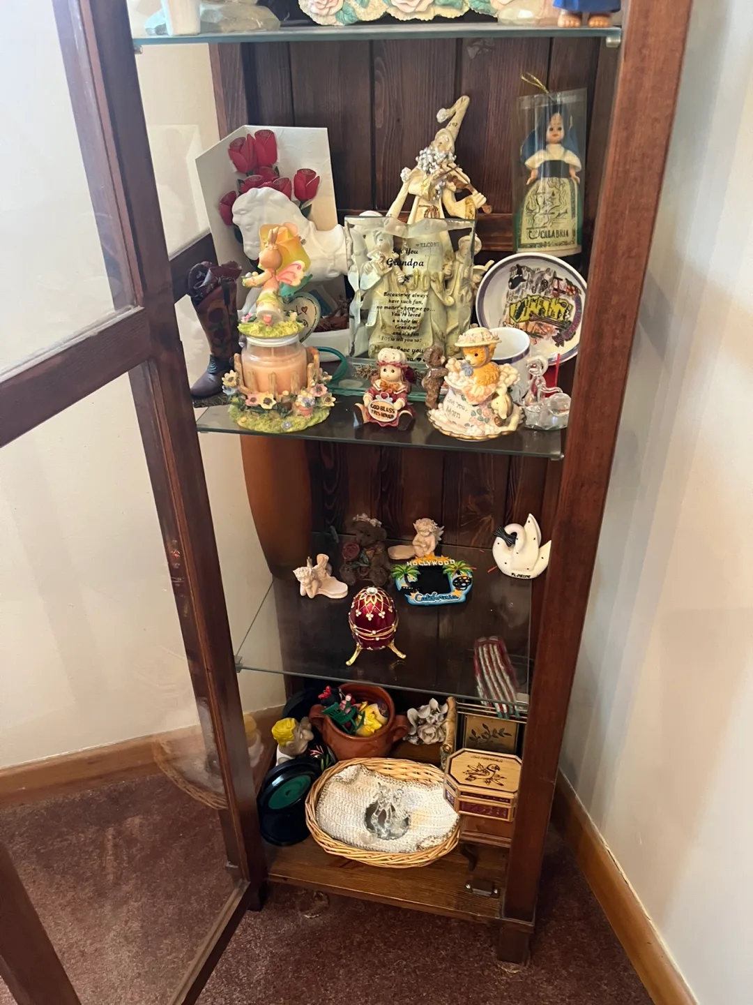 2 Wooden curio cabinets with glass doors image indicator(3)