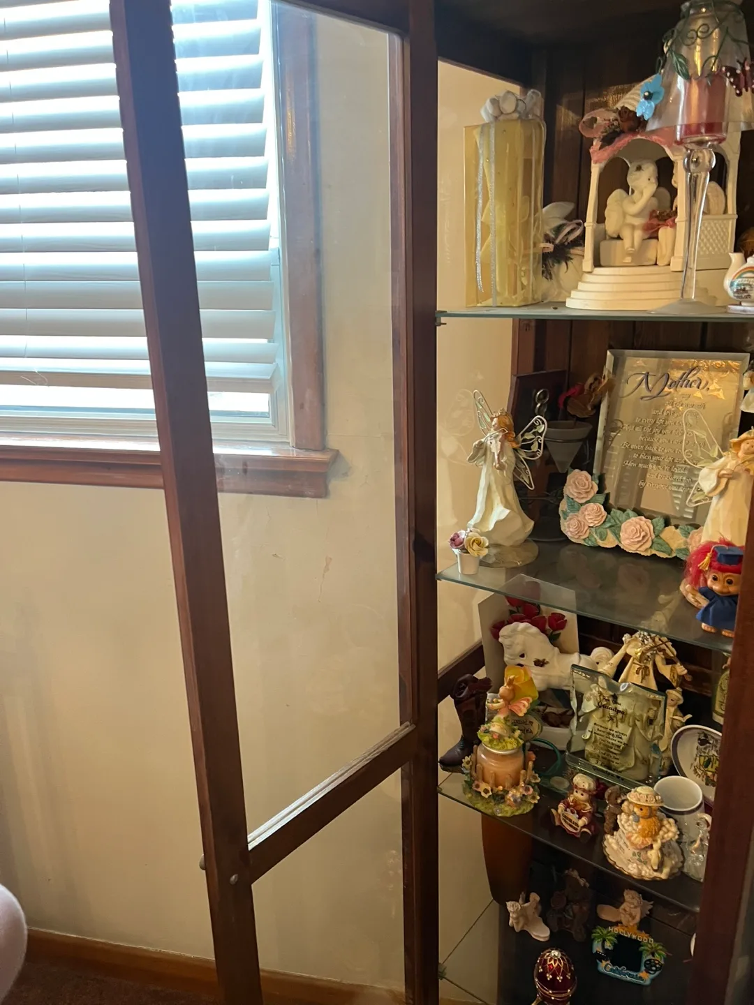 2 Wooden curio cabinets with glass doors image indicator(4)