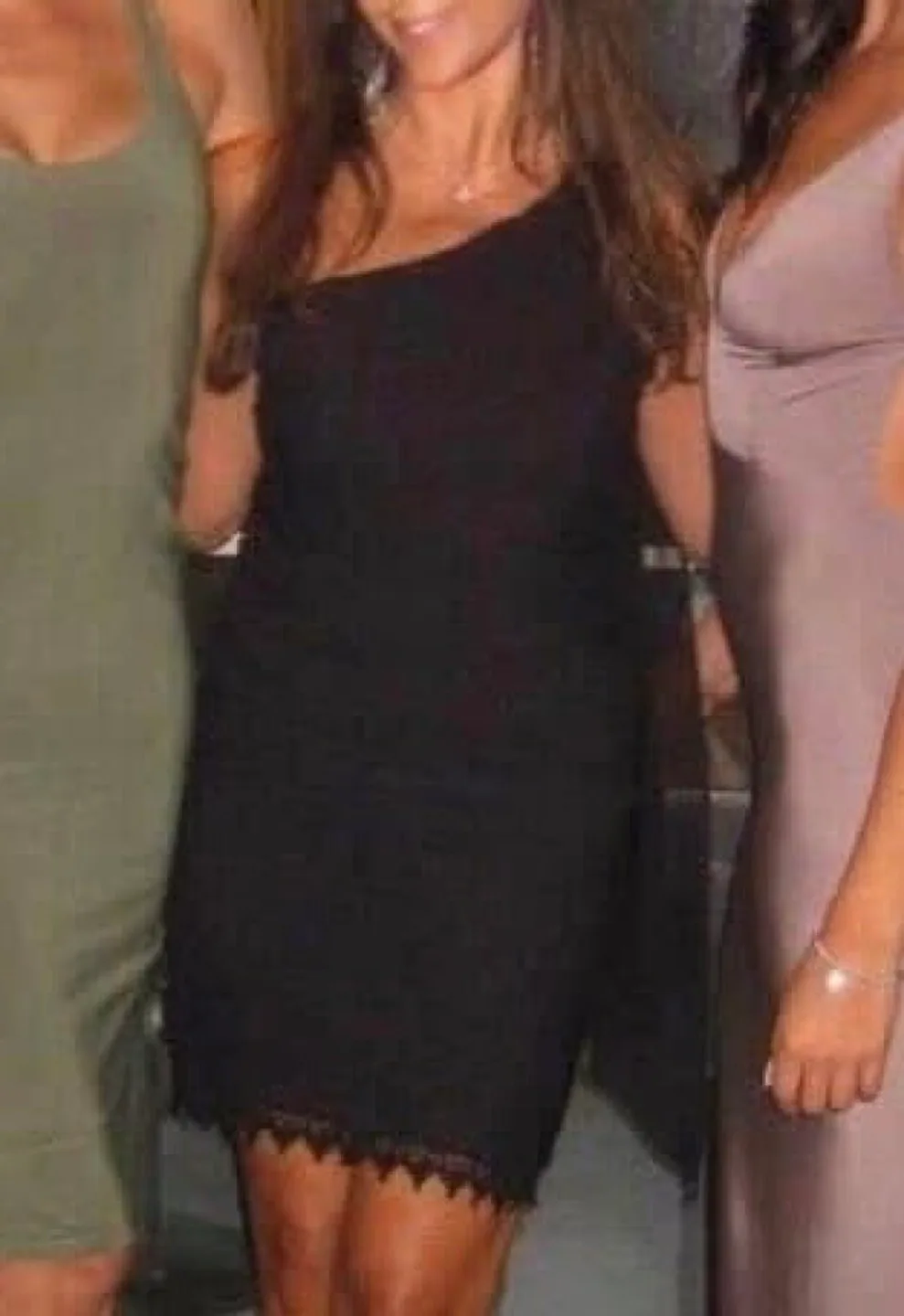 Black One-Shoulder Ruched Mini dress with sheer attached piece image indicator(3)