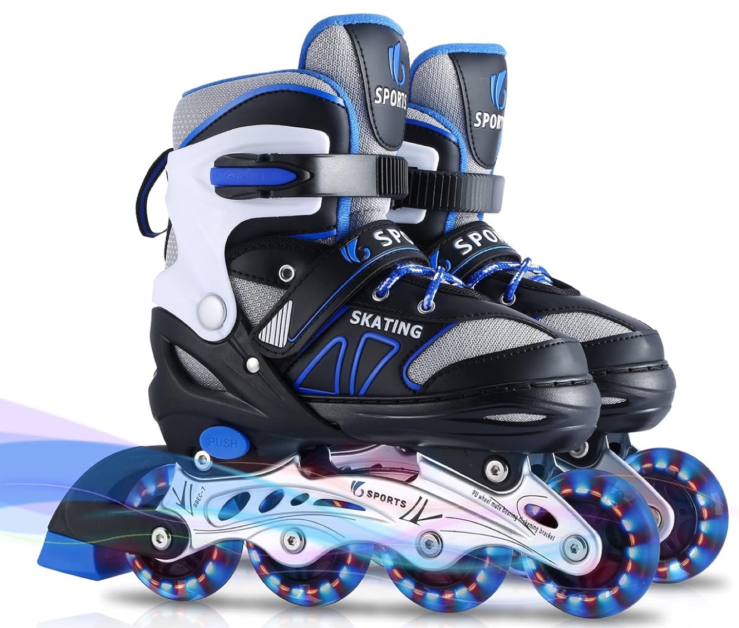 Adjustable Inline Skates with Protective Gear