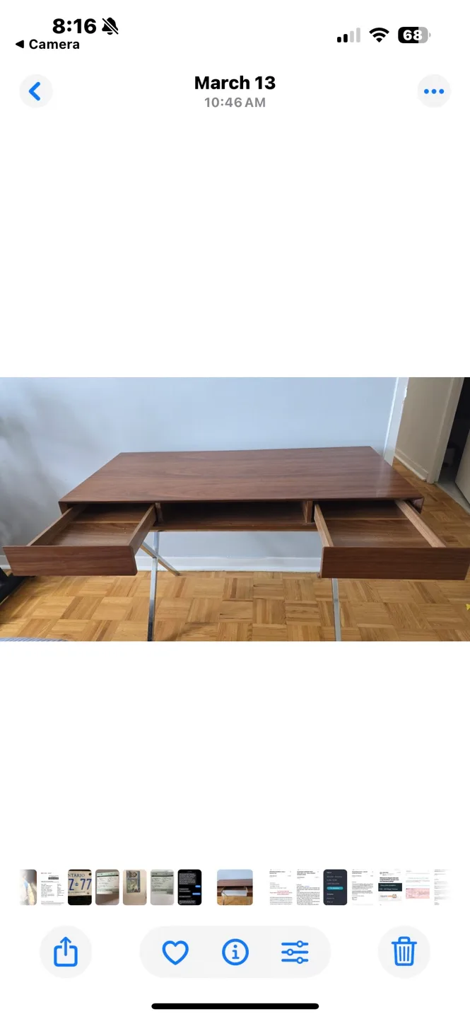 Mid-Century Modern Walnut Desk with Chrome Legs image indicator(2)