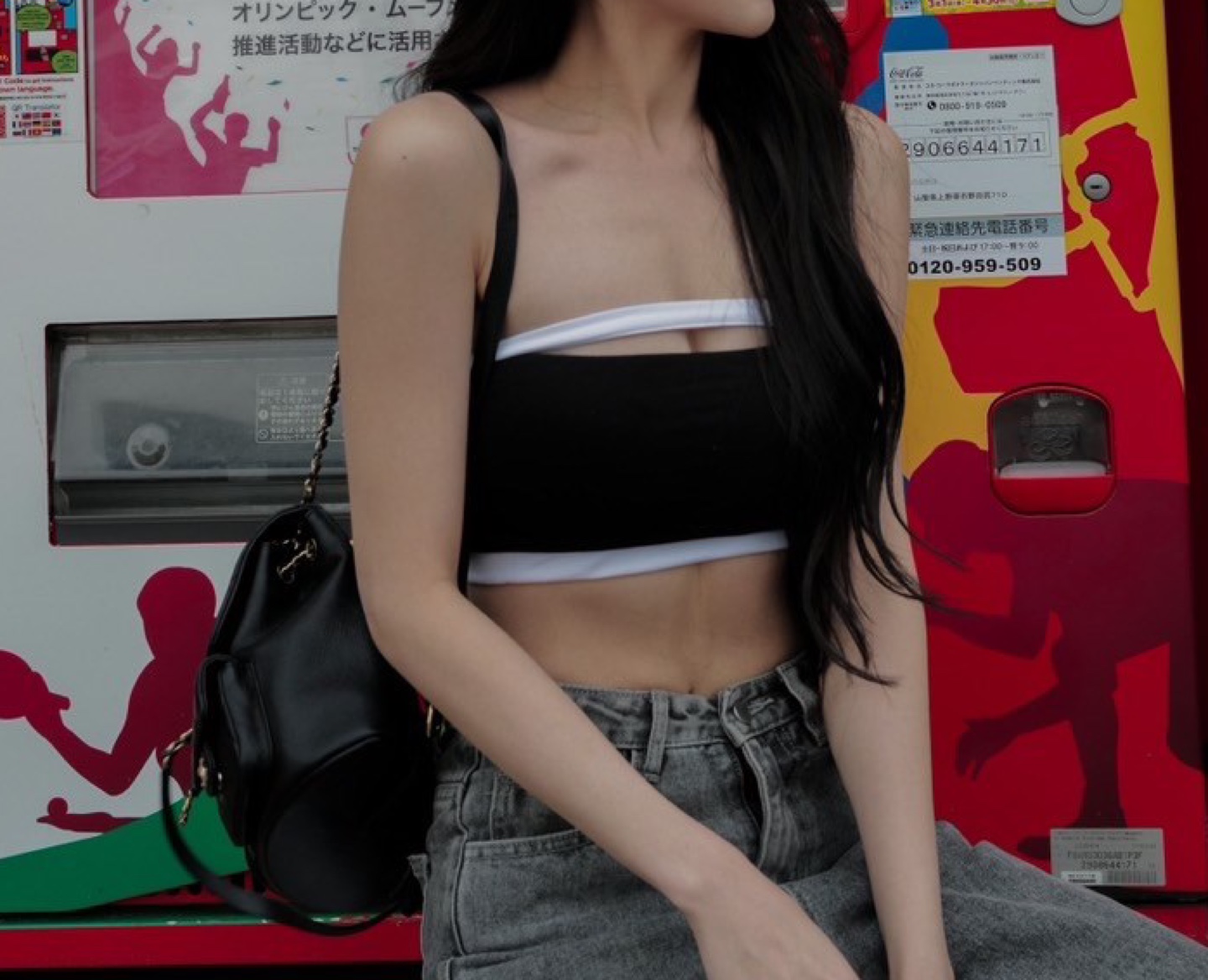 [An’Q] Black and White Tube Top
