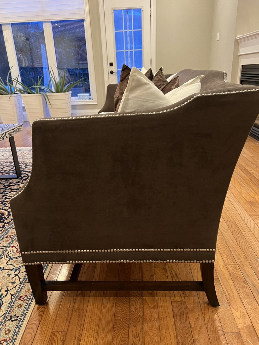 Dark Brown Sofa with Nailhead Trim - photo 4
