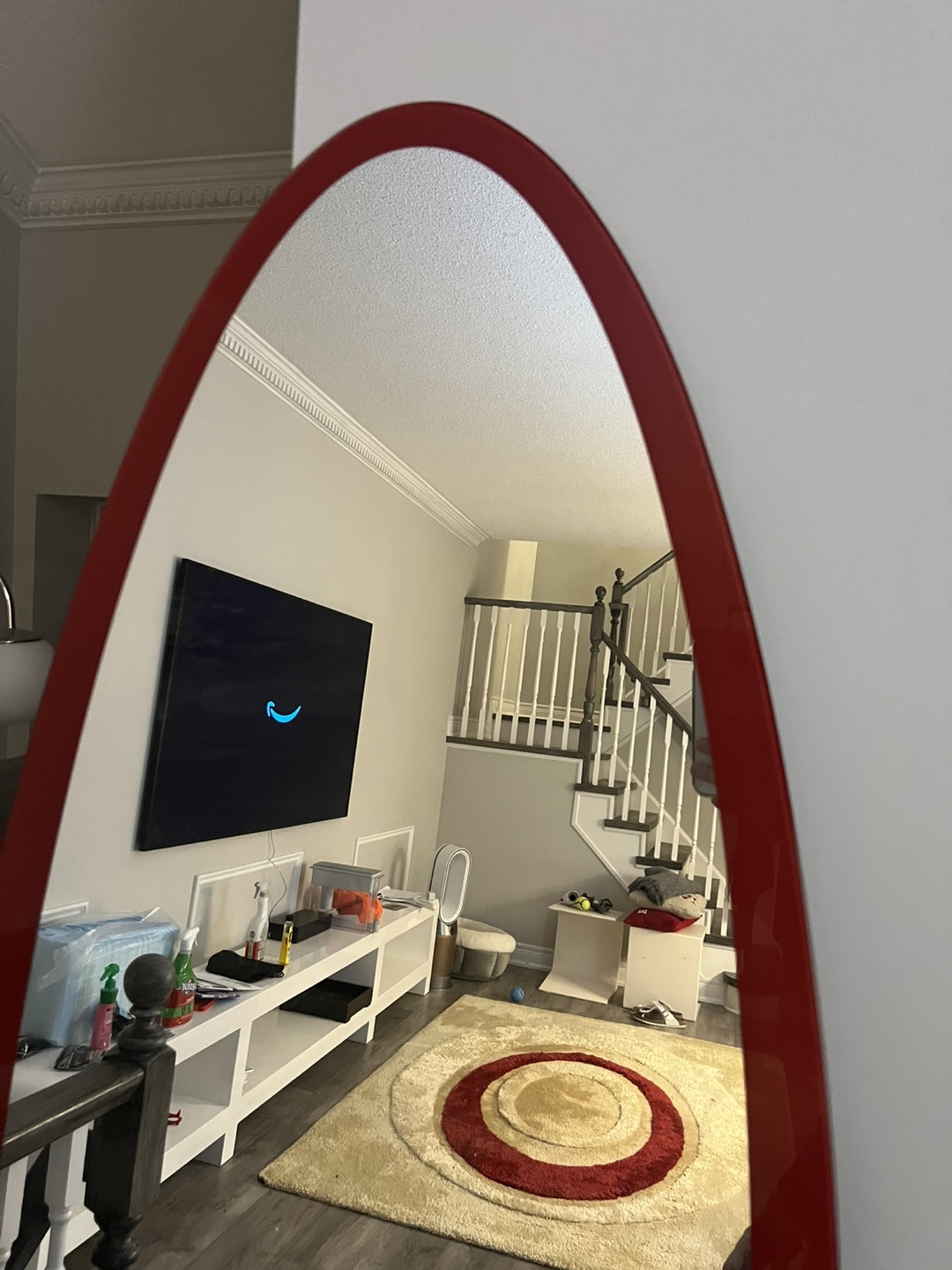 Red Oval Full Length Mirror - photo 3
