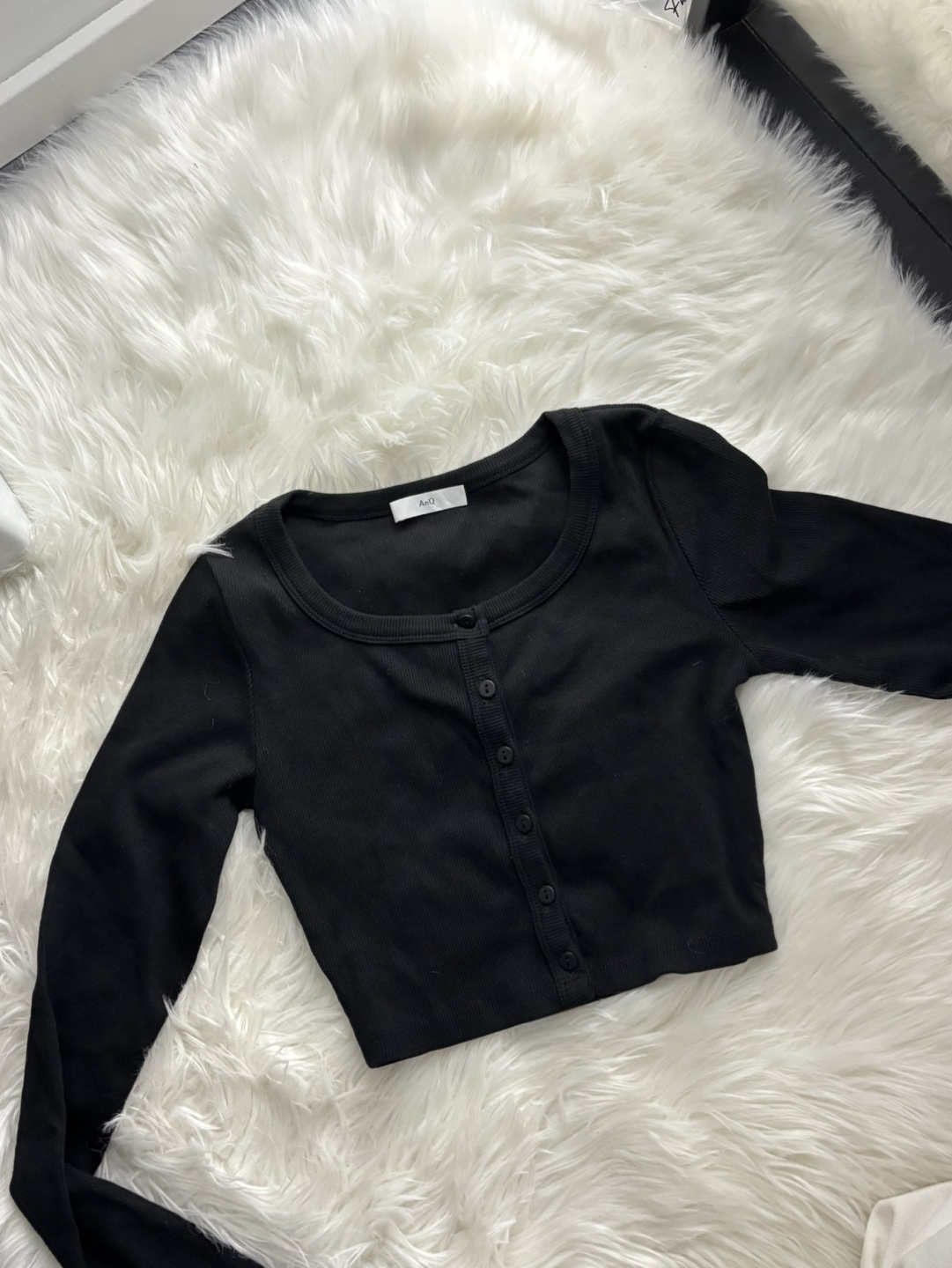 [An’Q] Black Cropped Cardigan - photo 4