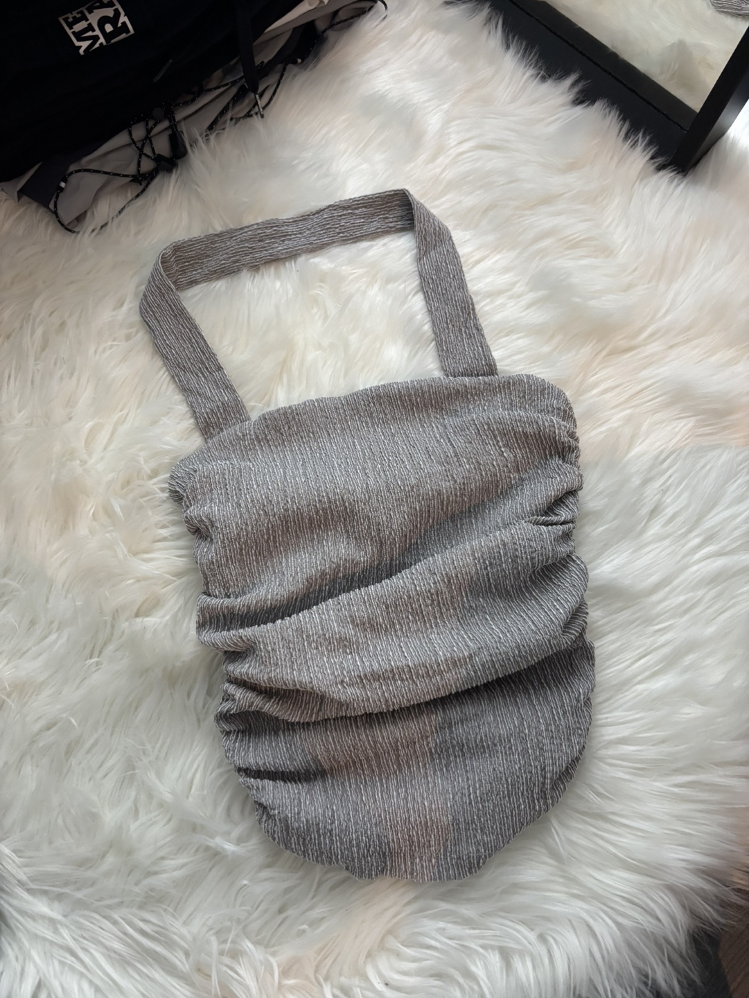 [ZARA] Grey Halter Neck Ruched Top