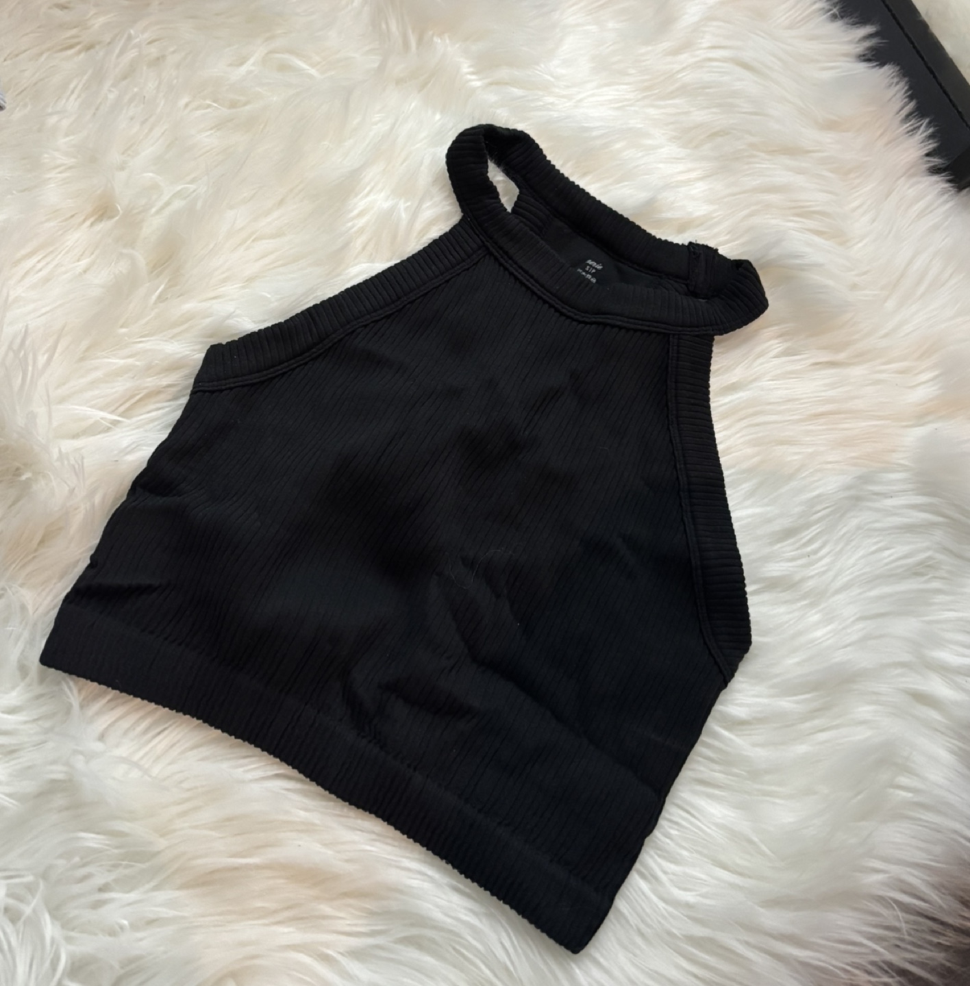 [AERIE] Ribbed Halter Neck Crop Top - Black - photo 5