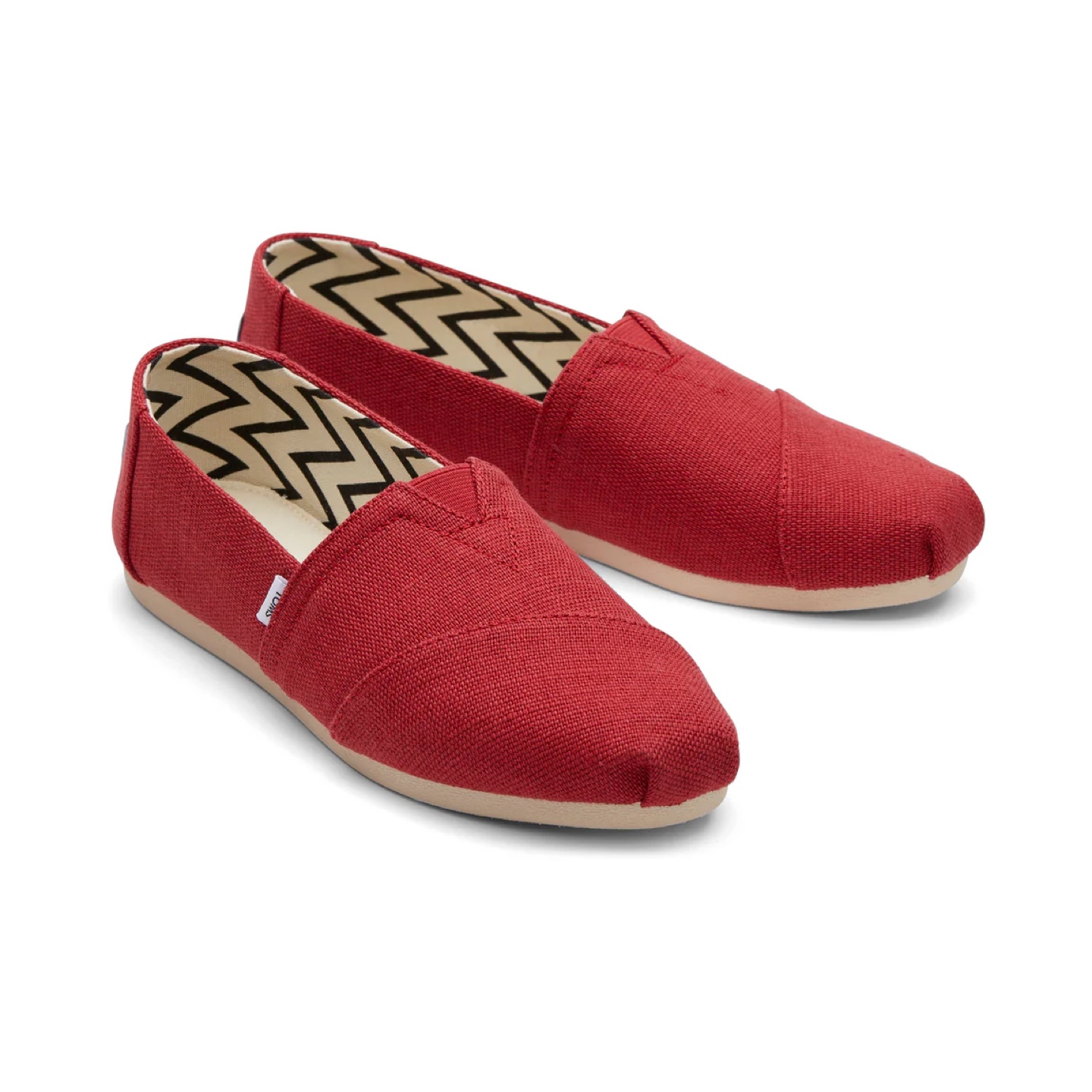 TOMS Red Canvas Slip-On Shoes