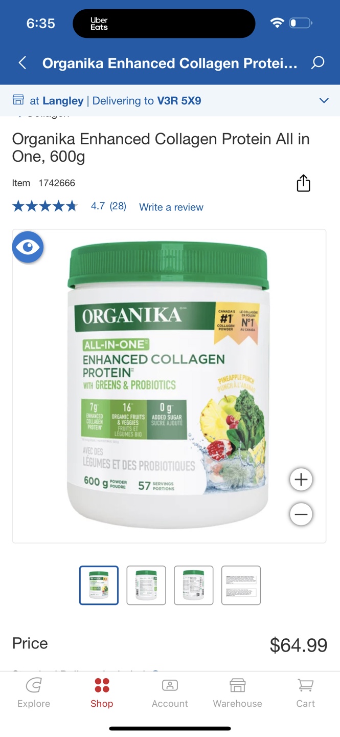 Organika Enhanced Collagen Protein All-in-One, 600g