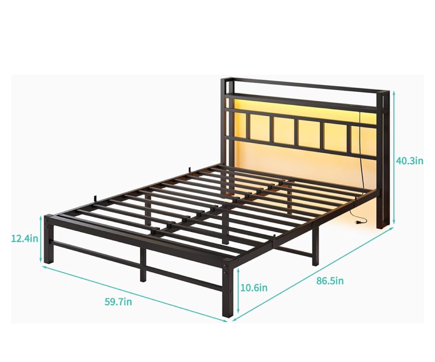 Queen Platform Bed Frame  and USB Charging - photo 2