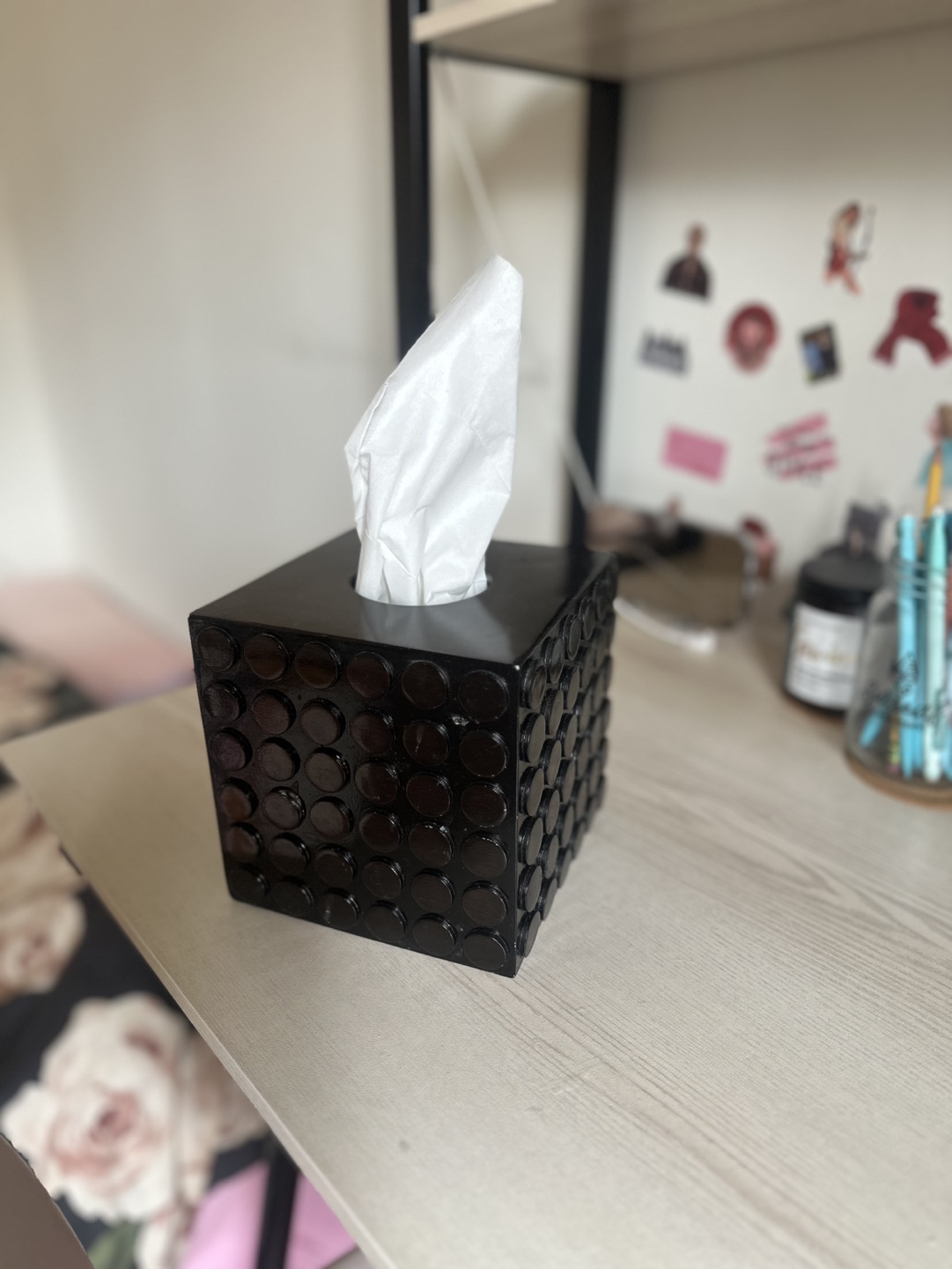 Dark Brown/Black Square Tissue Box Cover