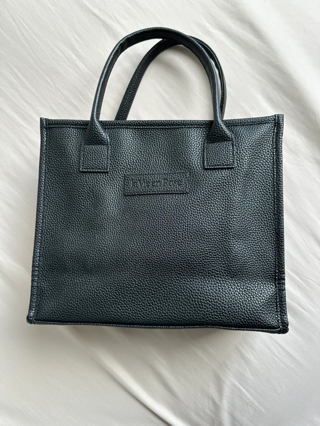 La vie en Rose Black Textured Tote Bag thumbnail