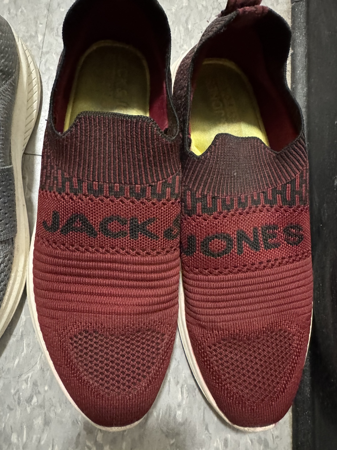 Jack & Jones Men's Slip-On Sneakers - Grey & Burgundy - photo 3
