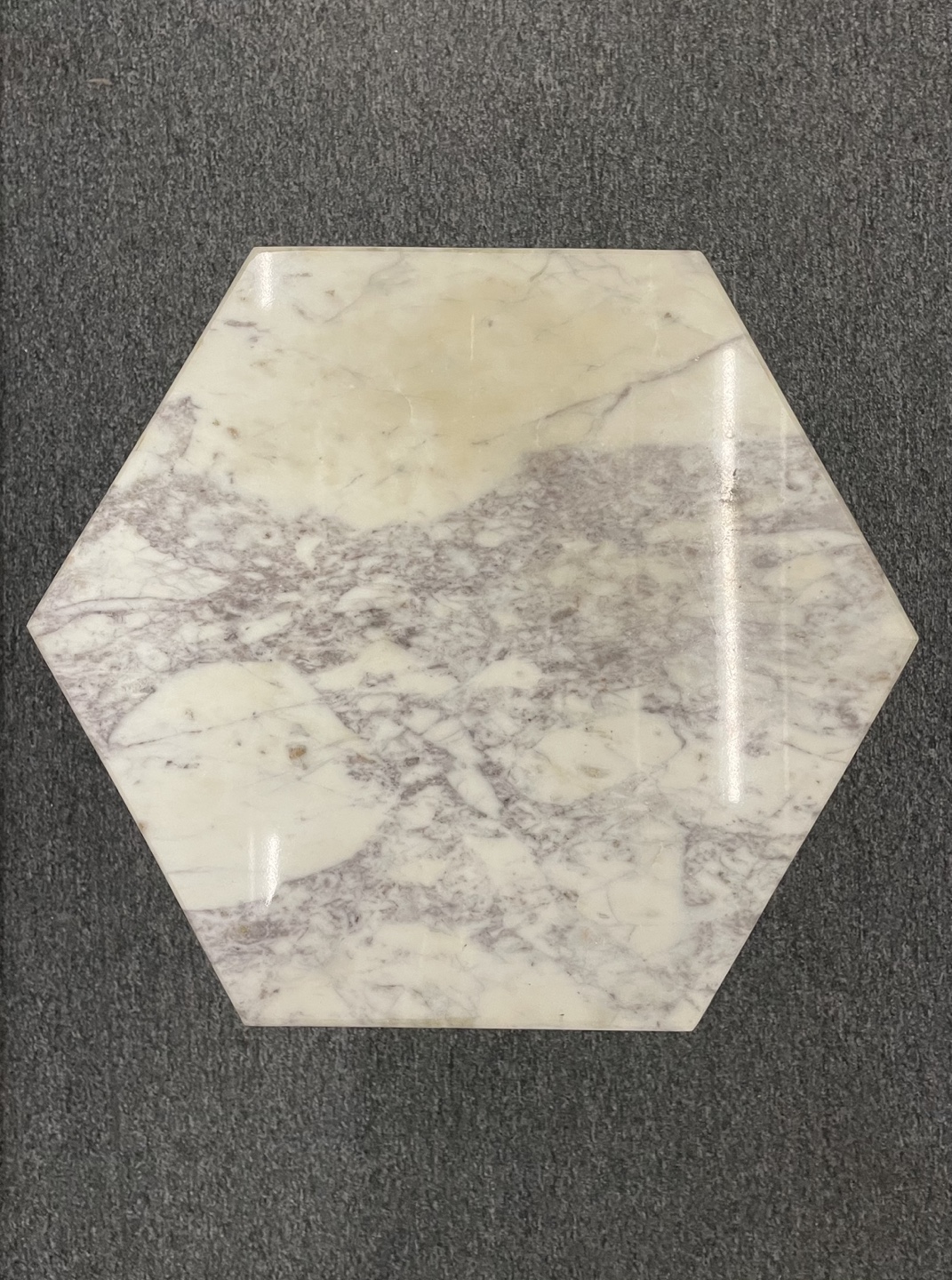 Hexagon Marble Top Side Table with Gold Metal Base - photo 5