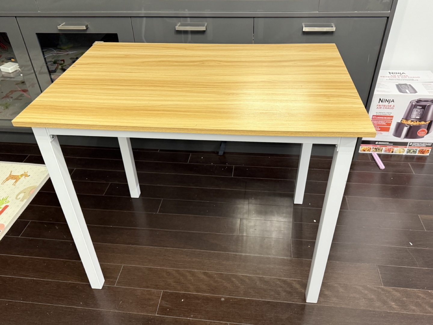 Wooden work desk , Table with White Legs