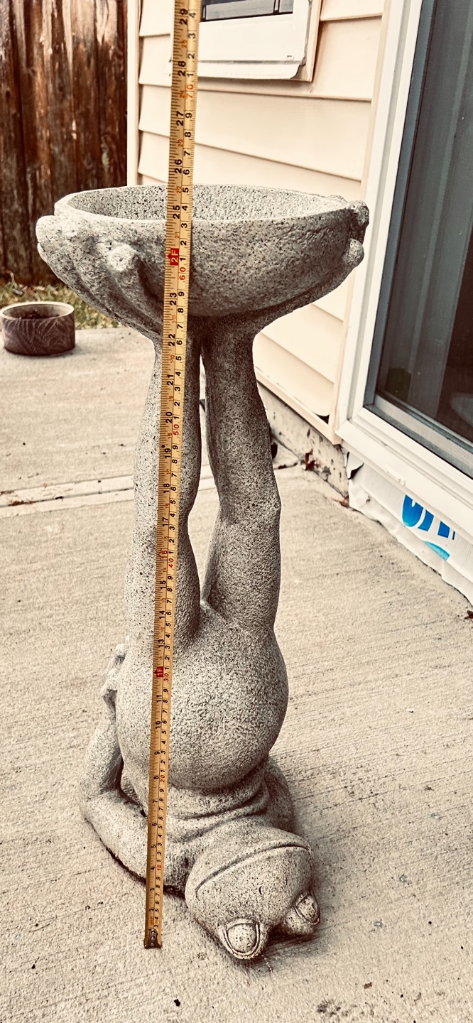 Stone Frog Bird Bath