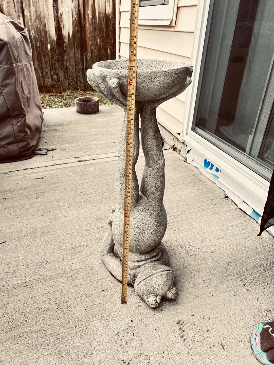 Stone Frog Bird Bath - photo 2