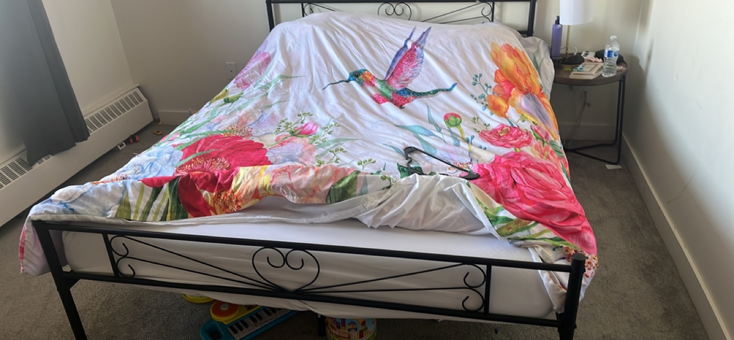 Black Metal Double Bed Frame - photo 2