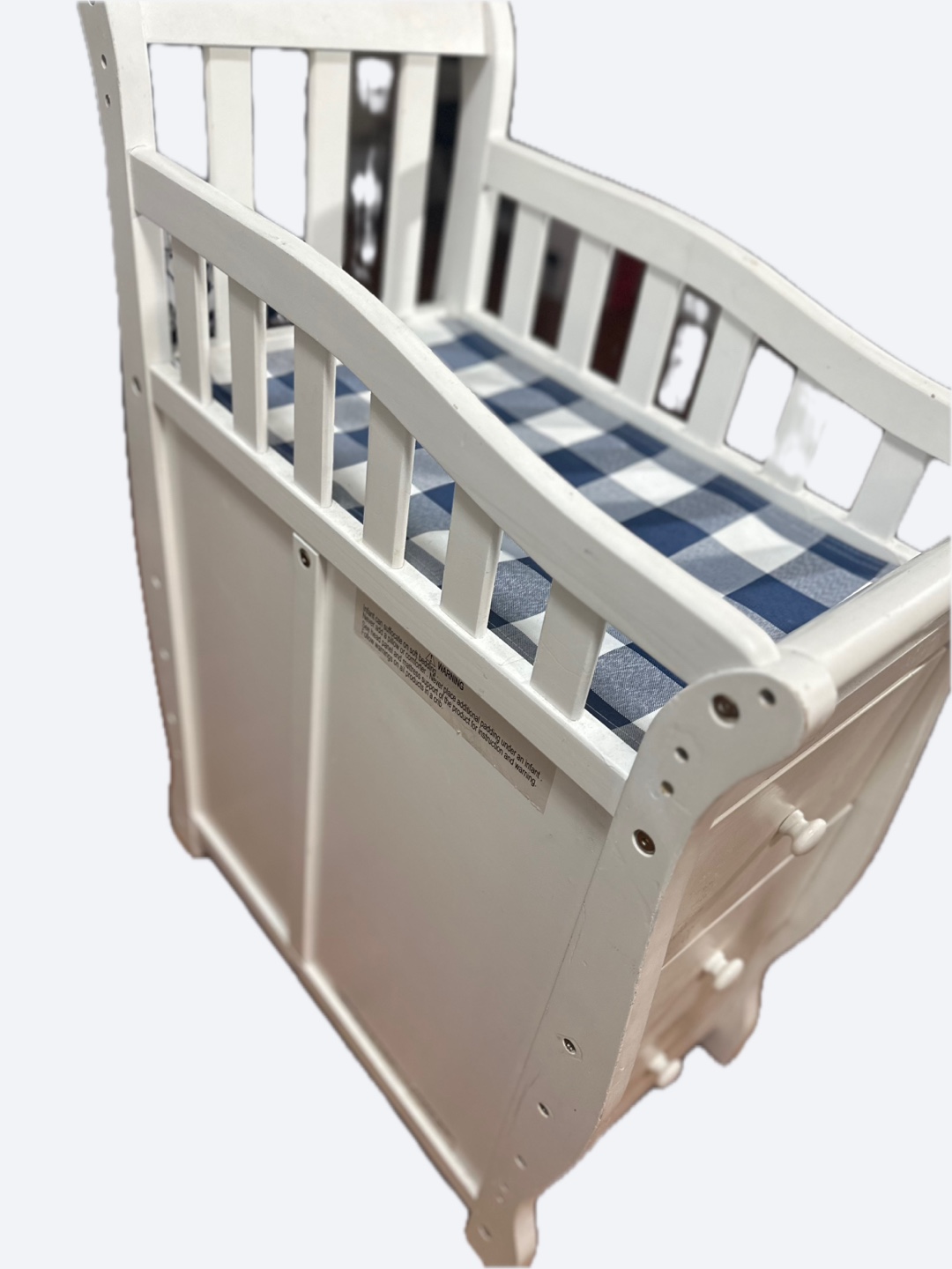 Cute white baby changing table - Clean, Sturdy and Ready to Use!