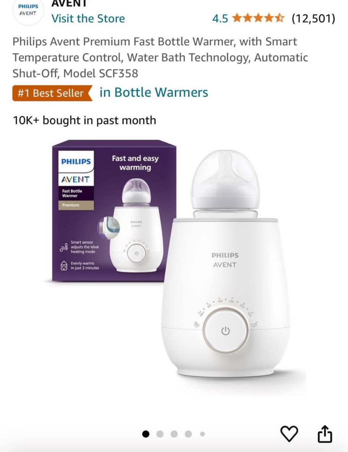 Philips Avent Premium Fast Bottle Warmer SCF358 - photo 2