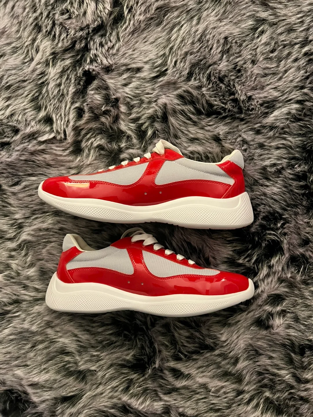 Prada American Cup Red and Grey Sneakers. Size 44 image indicator(3)