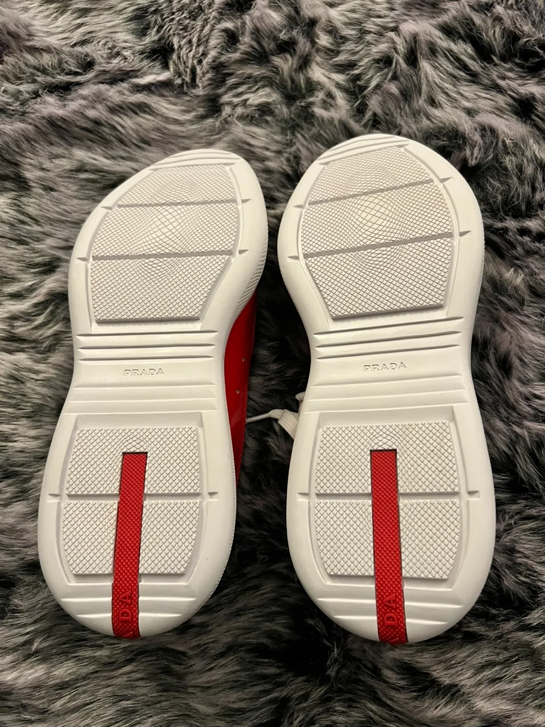 Prada American Cup Red and Grey Sneakers. Size 44 image indicator(2)