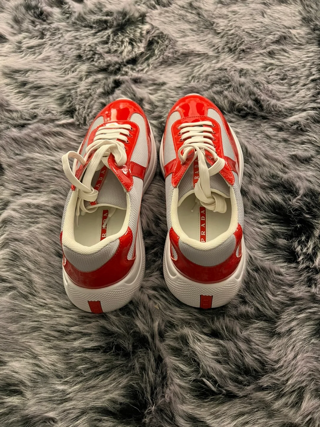 Prada American Cup Red and Grey Sneakers. Size 44 image indicator(7)