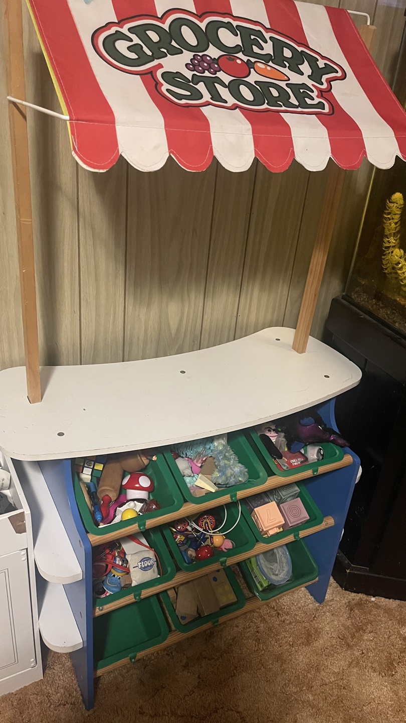 Kids Wooden Grocery and Lemonade Store Play Stand