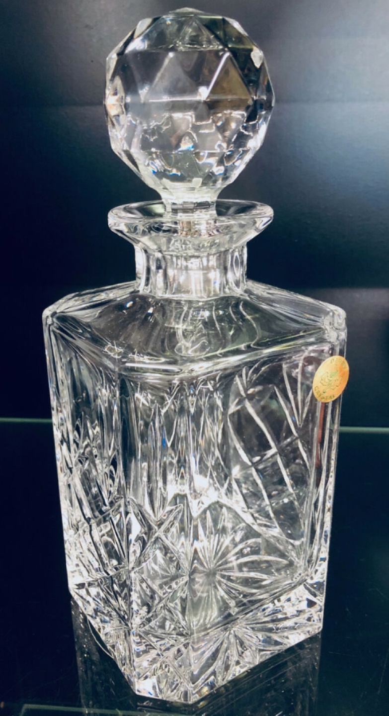 Crystal Decanter with Cut Glass Design